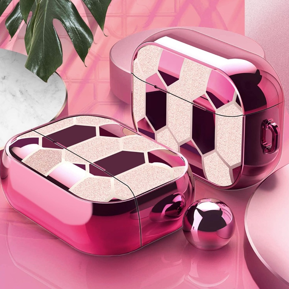 New UBUNU 360° AirPod Pro Shockproof Protective Case 2019 Marble Metallic Pink